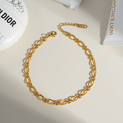 Золотой Простые и стильные витые цепочные браслеты из нержавеющей стали для женщин, ощущение высокой моды, золотые, 8-1/4 дюйм (210 мм)