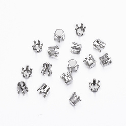 Нержавеющая Сталь Цвет Не тускнеет 304 оправа для страз из нержавеющей стали, цвет нержавеющей стали, пригодный для стразов 2.5 мм, 3x3 мм