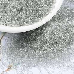 (RR2412) Transparent Taupe Миюки круглые бусины рокайль, японский бисер, (rr 2412) прозрачный серо-коричневый, 15/0, 1.5 мм, Отверстие : 0.7 мм , около 27777 шт / 50 г