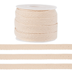 Antique White 10M Polycotton Ribbons, for Clothes Accessories, Antique White, 3/8 inch(10mm)