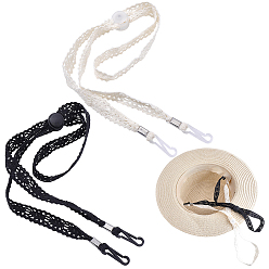 (52) Непрозрачная лаванда 2шт. 2 цветов, полиэстер, кружевная шапка, гибкий съемный шнурок под подбородком, ветрозащитный зажим для ремня, для игры в гольф, рыбалка, гребля, парусный спорт, разноцветные, 680x16 мм, 1 шт / цвет