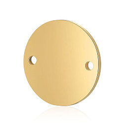 Золотой 201 соединительные звенья нержавеющие, вакуумное покрытие pvd с 24 часами сохраняет цвет, ручная полировка, плоско-круглые, золотые, 16x1 мм, отверстие : 1.8~2 мм
