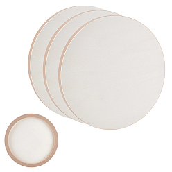 Античный Белый 3шт. плоские круглые деревянные панели для живописи, пустые доски для рисования, для масляной и акриловой живописи, старинный белый, 300x20.5 мм, внутренний диаметр: 260 мм