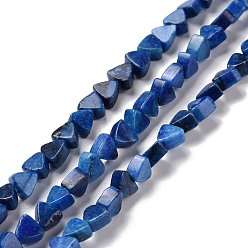 Blue Natural Calcite Beads Strands, Dyed, Triangle, Blue, 5.5x6x3.5mm, Hole: 0.8mm, about 81pcs/strand, 15.94 inch(40.5cm)
