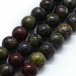 Bloodstone Natural Bloodstone Beads Strands, Round, 12mm, Hole: 1.2mm, about 32pcs/strand,  14.76 inch(37.5cm)