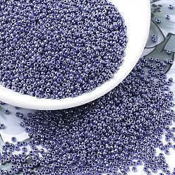 (RR434) Opaque Eggplant Luster Миюки круглые бусины рокайль, японский бисер, 11/0, (р-р 434) непрозрачный баклажановый блеск, 2x1.3 мм, отверстие : 0.8 мм, Около 1111 шт / 10 г