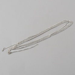 Серебро 925 серебряные кабельные цепи, несварные, серебряные, 1x0.5 мм