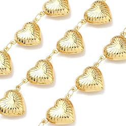 Золотой 304 ссылка цепи из нержавеющей стали сердце, пайки, долговечный, с катушкой, золотые, 19.5x15x7.5 мм