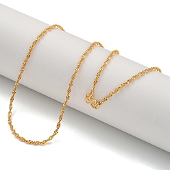 Настоящее золото 18K Латунные цепочки сингапур для женщин, реальный 18 k позолоченный, 17.76 дюйм (45.1 см), 2 мм