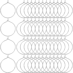 Платина 200 шт. латунные кольца для бокалов для вина, Обручальные серьги, без никеля , платина, 25x0.8 мм, 20 датчик