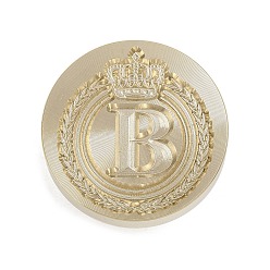 Letter B Золотистый тон корона начальная восковая печать латунные штампы головки, для сургучной печати, В письме, 25x14.5 мм, отверстие : 7 мм