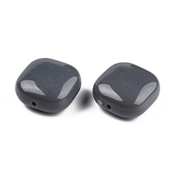 Серый Непрозрачные акриловые бусины, квадратный, серые, 15x15x7.5 мм, отверстие : 1.2 мм, Около 375 шт / 500 г