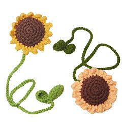 Mixed Color 2Pcs 2 Styles Sunflower Woolen Yarn Sunflower Costume Accessories Decorations, Mixed Color, 370~410x66x26~2929mm, 1pc/style