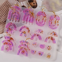 Белый DIY силиконовые формы кулон, формы для литья смолы, форма арки, белые, 142x130x5 мм, отверстие : 1 мм, внутренний диаметр: 12.5~37.5x12.5~32 мм