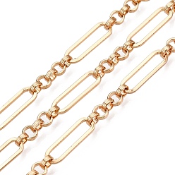 Light Gold Железные овальные звенья, несварные, с катушкой, золотой свет, 20x6x1 мм, Кольцо: 5x1.5 mm, около 32.81 футов (10 м) / рулон