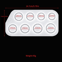 Белый Силиконовые формы для колец своими руками, формы для литья смолы, для уф-смолы, изготовление ювелирных изделий из эпоксидной смолы, белые, 74x147 мм