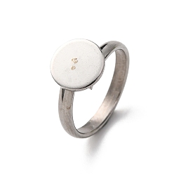 Нержавеющая Сталь Цвет Регулируемые элементы 304 из нержавеющей стали, выводы для основания простого кольца, плоско-круглые, цвет нержавеющей стали, лоток : 10 мм, 3 мм, внутренний диаметр: 17 мм