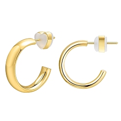 Золотой 304 серьги-гвоздики из нержавеющей стали c-образной формы, золотые, 20x4.8 мм