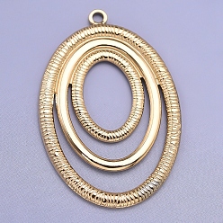 Golden 304 Stainless Steel Pendants,  Oval Charm, Golden, 42x28mm