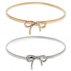 (52) Непрозрачная лаванда 2 шт. 2 цветные ремни-цепочки из сплава с бантом для женщин, разноцветные, 598x9 мм, 1 шт / цвет