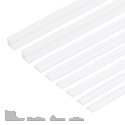 White 16Pcs 4 Styles PLA Decorative Lines for Dollhouse, Dollhouse Micro Landscape Decoration Accessories, White, 250x6~8x2~6.5mm, 4pcs/style