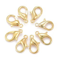 Golden Zinc Alloy Lobster Claw Clasps, Parrot Trigger Clasps, Cadmium Free & Lead Free, Golden, 16x8mm, Hole: 2mm