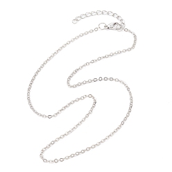 Платина Латунные кабельные цепи ожерелья, платина, 16.14 дюйм (41 см)