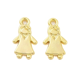 Настоящее золото 18K Стойки обшивки кулон сплава, гальваническое покрытие, не содержит никель-кадмия и свинца, человек, реальный 18 k позолоченный, 18x10x2 мм, отверстие : 1.8 мм