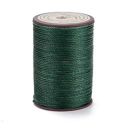 Темно-Зеленый Круглая вощеная нить из полиэстера, микро шнур макраме, витой шнур, для шитья кожи, темно-зеленый, 0.8 мм, около 54.68 ярдов (50 м) / рулон