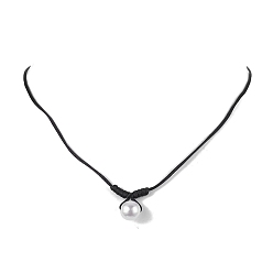 White Round Shell Pearl Pendant Necklaces, Nylon Thread Necklace for Women, White, 17.72 inch(45cm)