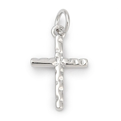 Платина Латунные подвески, крест прелести, долговечный, без свинца и без кадмия, стойки покрытие, с целью перехода в кольце, платина, 17x11x1.5 мм, отверстие : 3.3 мм