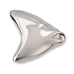 Stainless Steel Color 304 Stainless Steel Pendants, Fish Charms, Stainless Steel Color, 22.5x23x4mm, Hole: 2mm