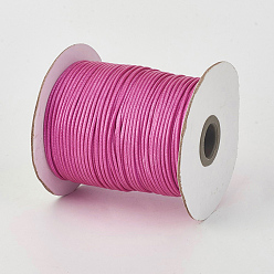 Fuchsia Eco-Friendly Korean Waxed Polyester Cord, Fuchsia, 1mm, about 169.51~174.98 Yards(155~160m)/Roll