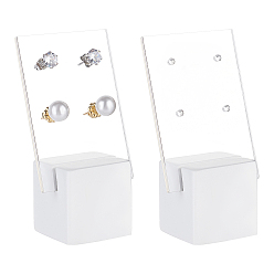 Mixed Color 2Pcs 2 Style Acrylic Earring Display Stands, Mixed Color, 2.95~3.95x2.9~5.95x0.25~2.9cm, 1pc/style