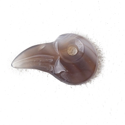 Серый агат Природные серые агаты подвески, птица, 23x43 мм, отверстие : 5 мм