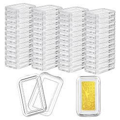 Прозрачный Акриловые упаковочные коробки с крышками для золотых слитков, прямоугольные, прозрачные, 2.5x1.5x0.45 см, Внутренний диаметр: 2.05x1.05 cm