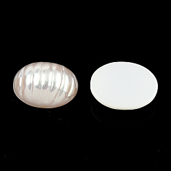 Creamy White ABS Plastic Imitation Pearl Cabochons, Oval, Creamy White, 19x15x7mm