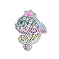 Fish Цветные акриловые пластиковые кабошоны, рыба, 31x23.5x2 мм