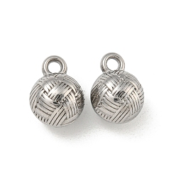 Нержавеющая Сталь Цвет Не тускнеющие 304 подвески из нержавеющей стали, круглый шарм, цвет нержавеющей стали, 12.5x9x9 мм, отверстие : 2 мм