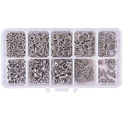 Нержавеющая Сталь Цвет 304 нержавеющая сталь застежка когтя омара, 304 из нержавеющей стали открыты кольца прыжок, 316 удлинительные цепи для хирургических концов из нержавеющей стали и 304 наконечники из нержавеющей стали, цвет нержавеющей стали, 10x6x3.5 мм, отверстие : 1 мм