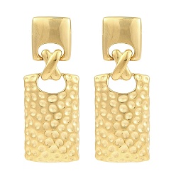 Настоящее золото 14K Ионное покрытие (ip) 304 серьги-гвоздики из нержавеющей стали для женщин, прямоугольные, реальный 14 k позолоченный, 45x17 мм