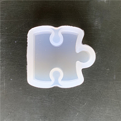 White Puzzle Building Blocks DIY Silicone Molds,, for Ice, Chocolate, Candy, UV Resin & Epoxy Resin Craft Making, White, 23x20x5mm