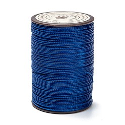 Средно-синий Круглая вощеная нить из полиэстера, микро шнур макраме, витой шнур, для шитья кожи, светло-синий, 0.55 мм, около 131.23 ярдов (120 м) / рулон