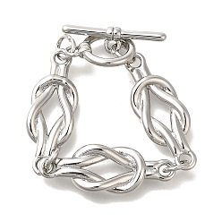 Платина Латуни изготовление браслетов, с Переключить застежками, платина, 95 мм, отверстие : 1.5 мм