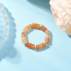 Красный Авантюрин Бусины из гематита и натуральный красный авантюрин кольца для женщин, размер США 8 1/2 (18.5 мм)