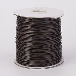 Coconut Brown Eco-Friendly Korean Waxed Polyester Cord, Coconut Brown, 1mm, about 169.51~174.98 Yards(155~160m)/Roll