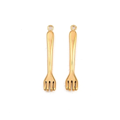 Настоящее золото 18K 304 подвески из нержавеющей стали, нож, без свинца и без кадмия, ионное покрытие (ip), реальный 18 k позолоченный, 27x5x2.5 мм, отверстие : 1.2 мм