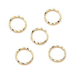 Ring Фактурные латунные соединительные кольца, реальный 18 k позолоченный, кольцо, 6x0.8 мм, внутренний диаметр: 5 мм