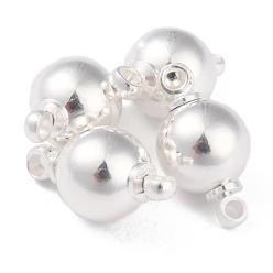 Посеребрённый Латунные коннекторы, долговечный, с резьбовым отверстием, круглые, 925 серебро покрытием, 10.8x8 мм, отверстие : 1.5 мм, внутренний диаметр: 2 мм