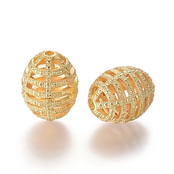 Золотой Полые шарики сплава, долговечный, овальные, золотые, 25x19 мм, отверстие : 3 мм